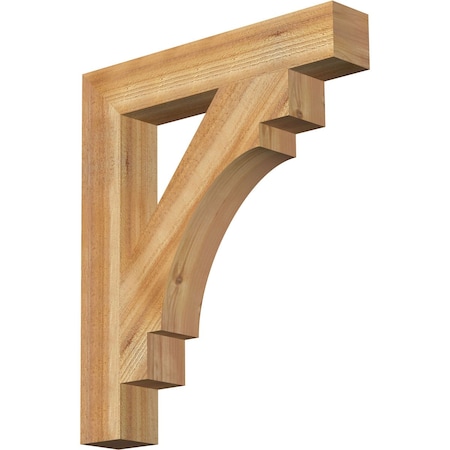 Ekena Millwork Merced Block Rough Sawn Bracket, Western Red Cedar, 4"W x 24"D x 28"H BKT04X24X28MRC05RWR